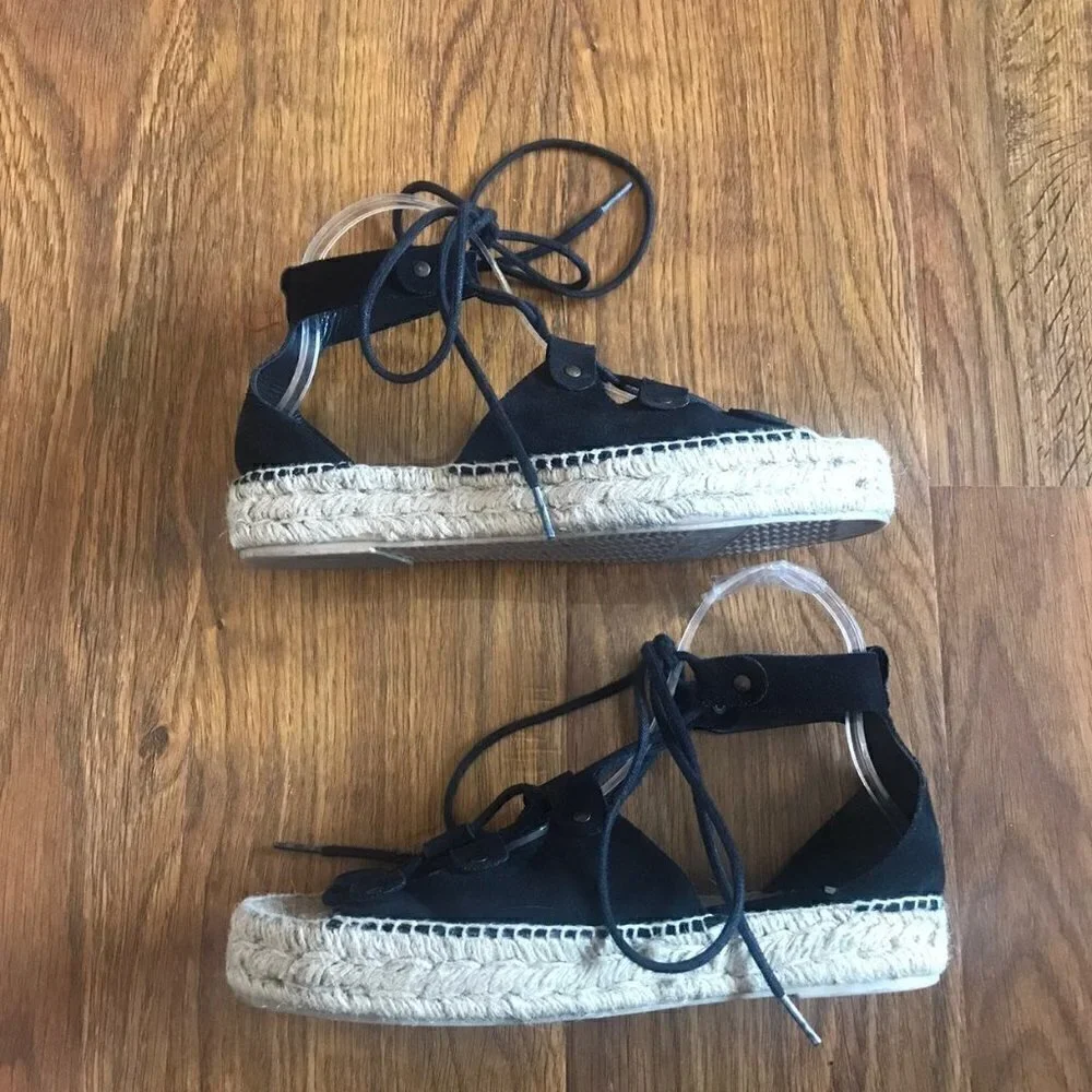 soludos black suede espadrille sandals